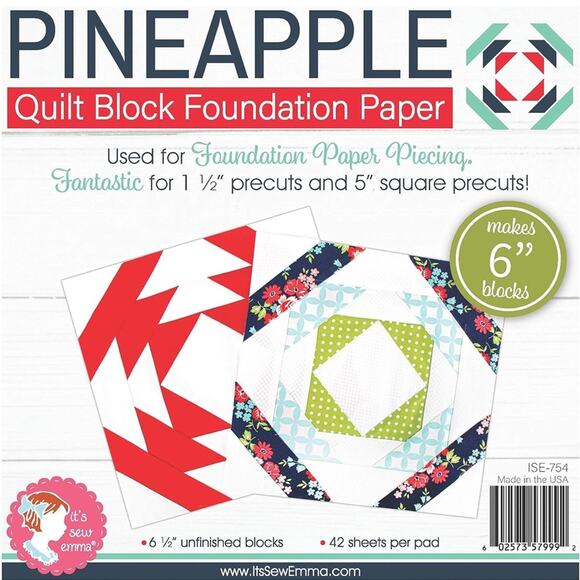 Pineapple Quilt Block Foundation Paper - Red and Green - Picture 7 of 7
